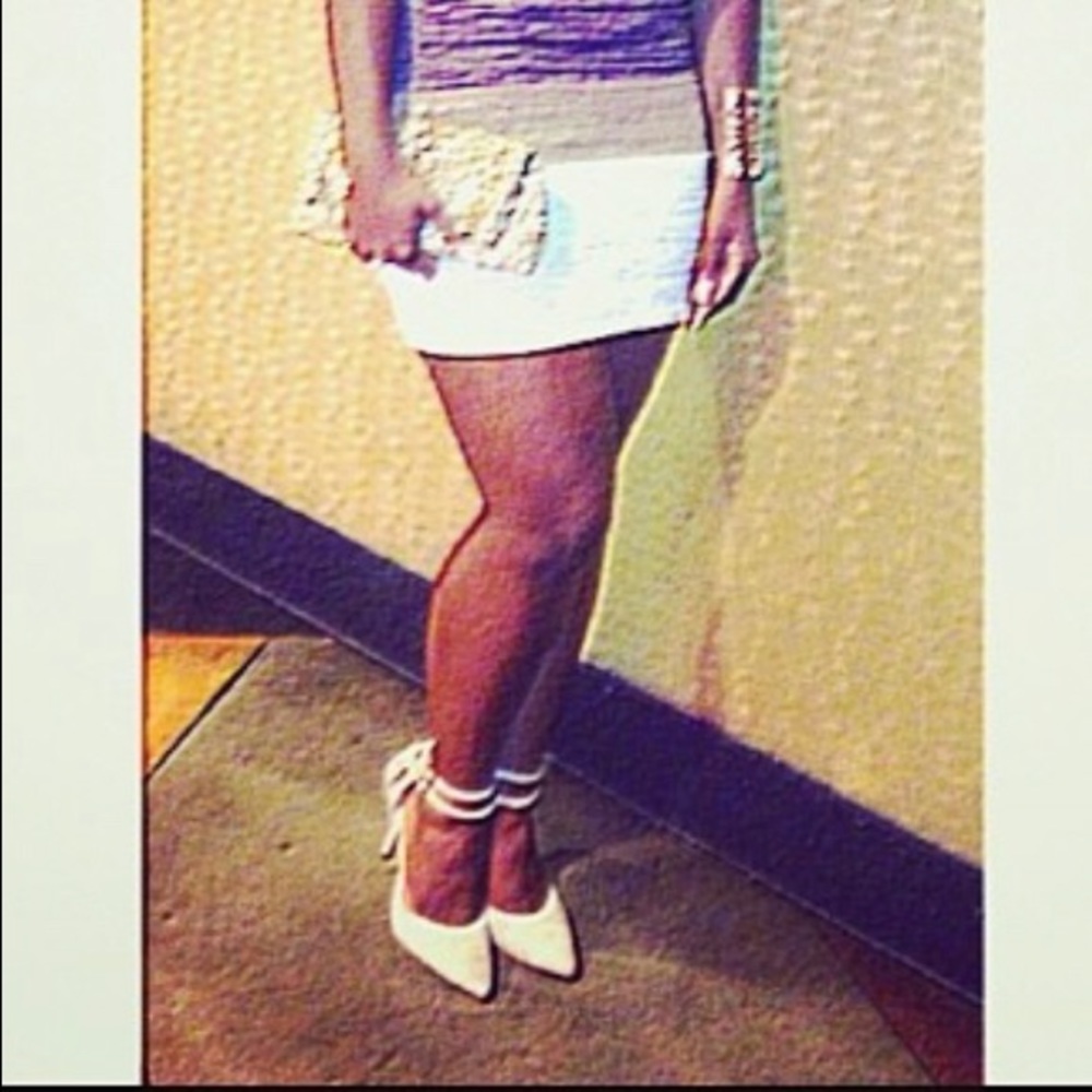 Cream high heels
